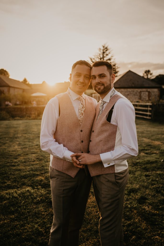 Groom portraits sunset